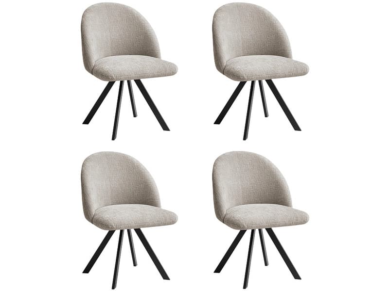BOBOCHIC Set mit 4 Stühlen LALIE Stoff beige