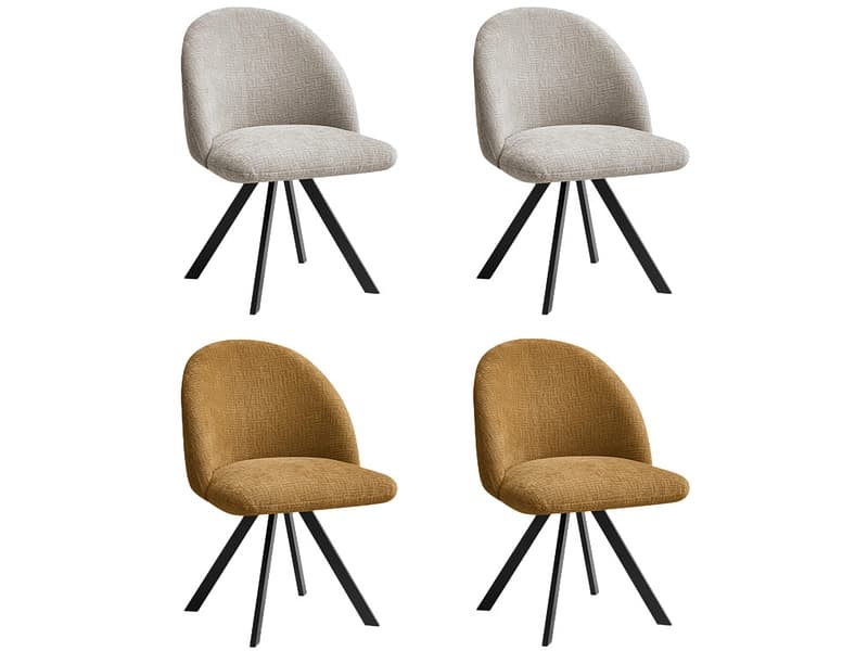BOBOCHIC Set mit 4 Stühlen LALIE Stoff beige