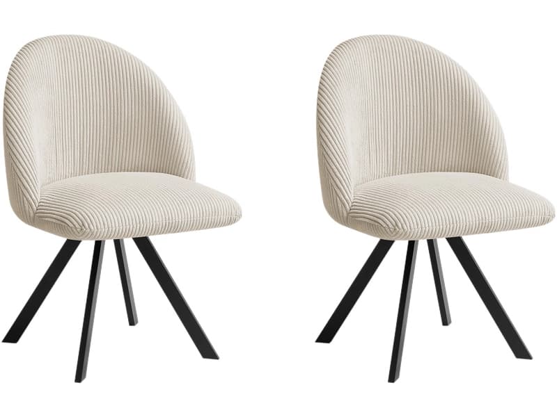 BOBOCHIC Set mit 2 Stühlen LALIE Stoff beige