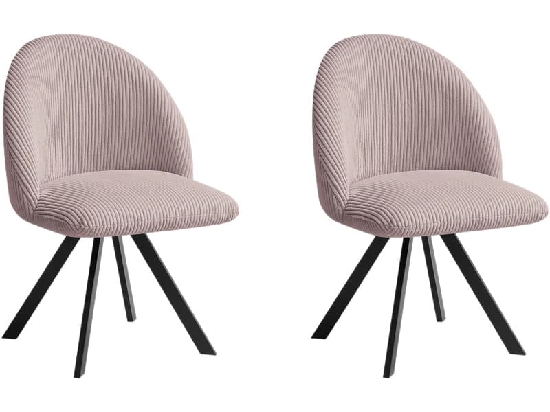 BOBOCHIC Set mit 2 Stühlen LALIE Stoff rosa