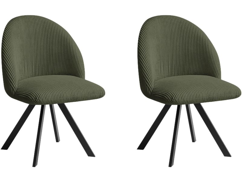 BOBOCHIC Set mit 2 Stühlen LALIE Stoff grün
