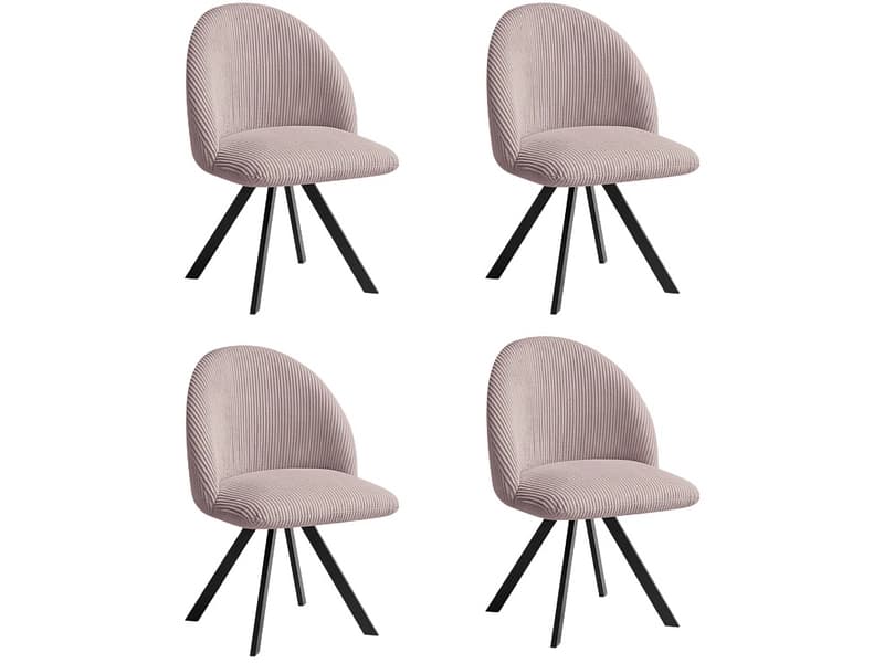 BOBOCHIC Set mit 4 Stühlen LALIE Stoff rosa
