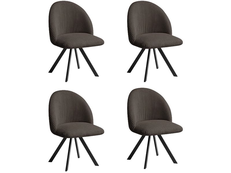 BOBOCHIC Set mit 4 Stühlen LALIE Stoff taupe