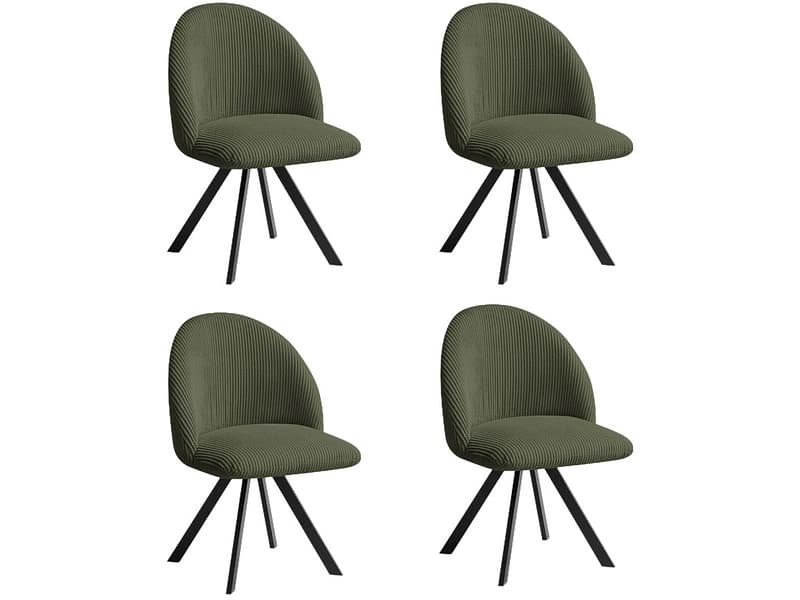 BOBOCHIC Set mit 4 Stühlen LALIE Stoff grün