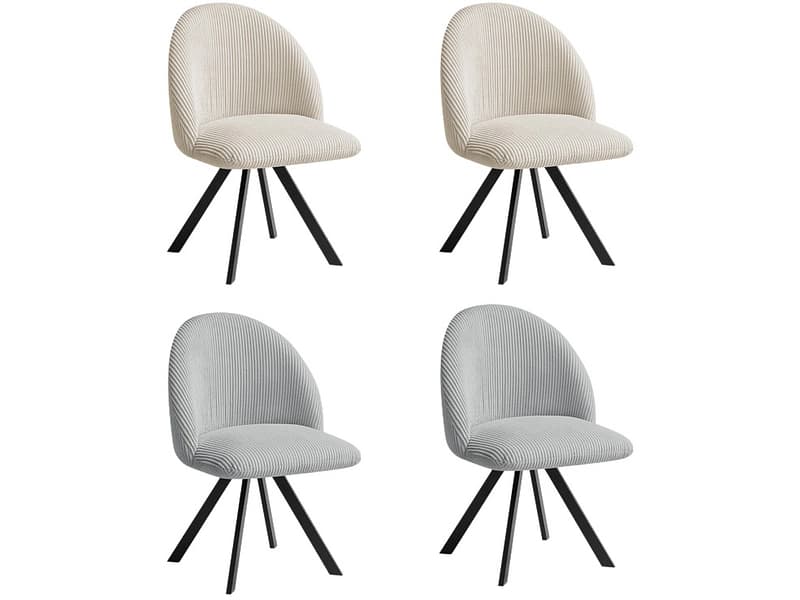 BOBOCHIC Set mit 4 Stühlen LALIE Stoff beige