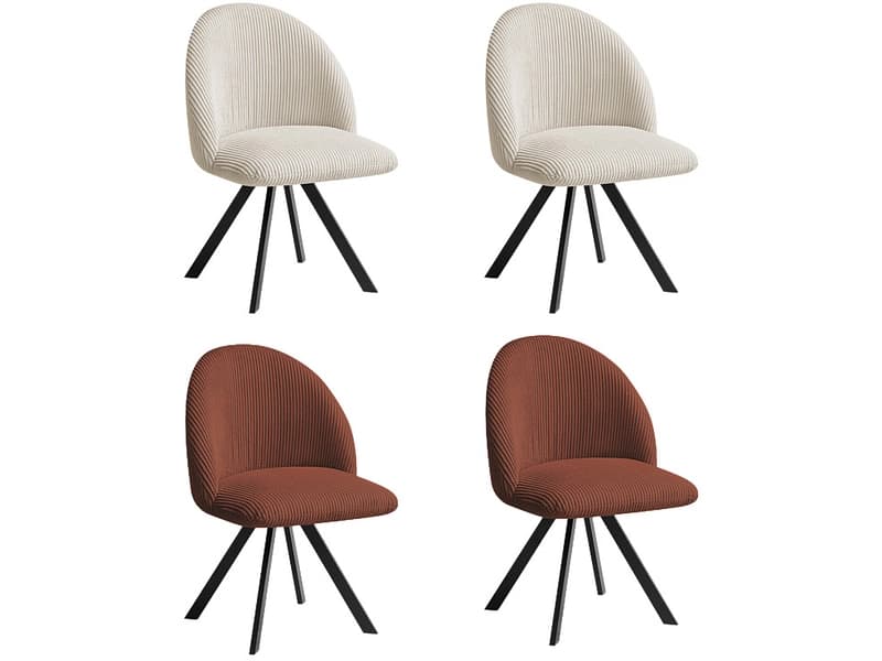 BOBOCHIC Set mit 4 Stühlen LALIE Stoff beige