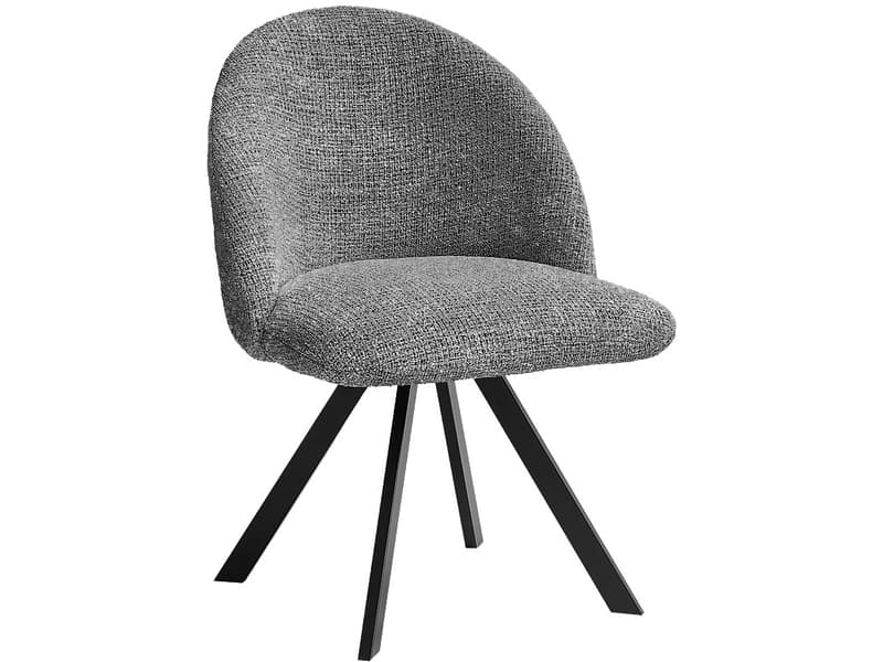 BOBOCHIC Stuhl LALIE Stoff dunkelgrau