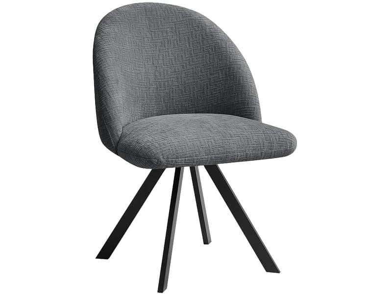 BOBOCHIC Stuhl LALIE Stoff dunkelgrau