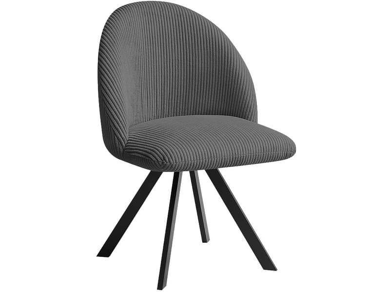 BOBOCHIC Stuhl LALIE Stoff dunkelgrau