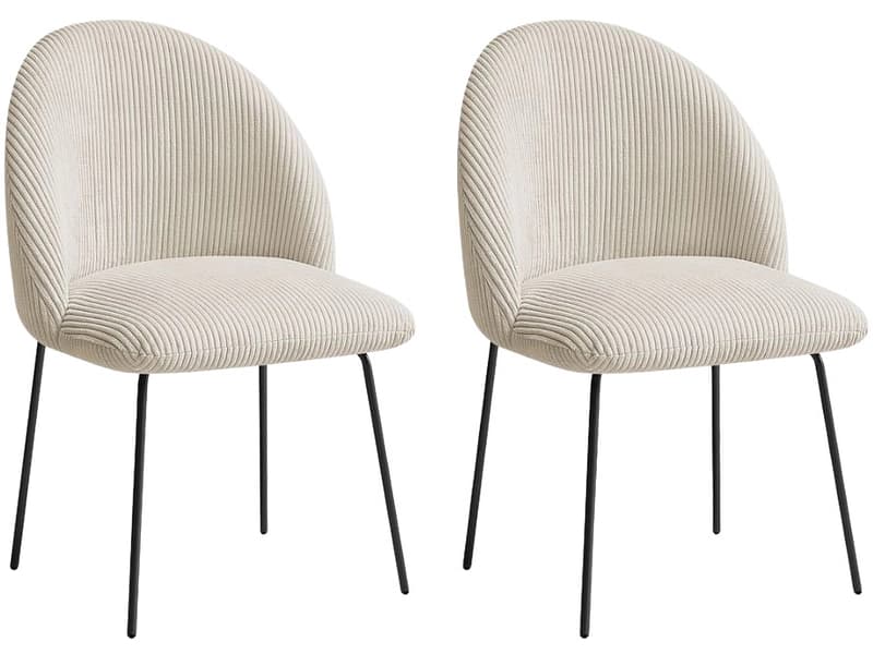 BOBOCHIC Set mit 2 Stühlen LALIE Stoff beige
