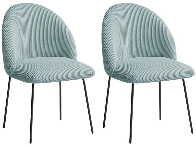 BOBOCHIC Set mit 2 Stühlen LALIE Stoff hellblau