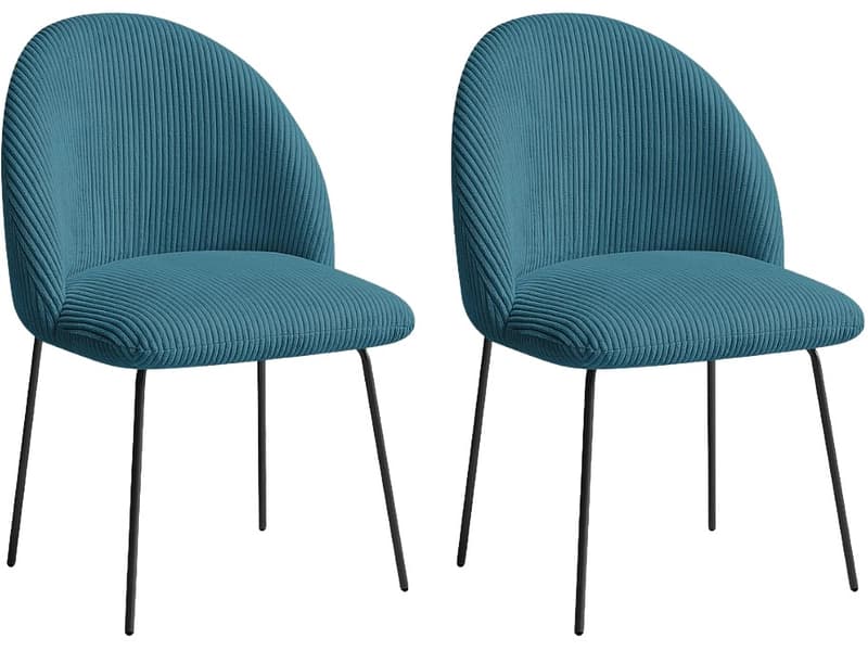 BOBOCHIC Set mit 2 Stühlen LALIE Stoff dunkelblau