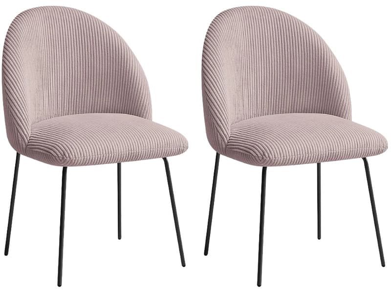 BOBOCHIC Set mit 2 Stühlen LALIE Stoff rosa