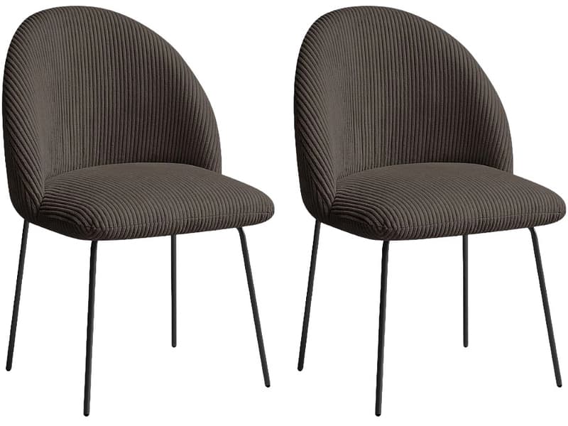 BOBOCHIC Set mit 2 Stühlen LALIE Stoff taupe