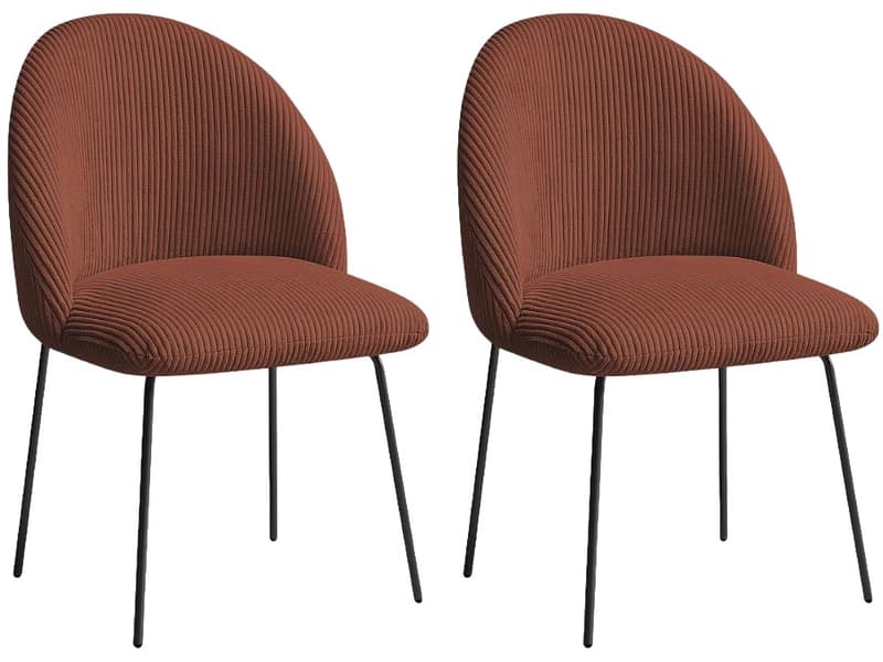 BOBOCHIC Set mit 2 Stühlen LALIE Stoff orange