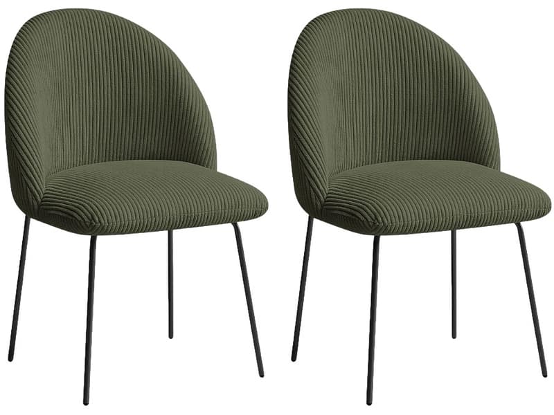 BOBOCHIC Set mit 2 Stühlen LALIE Stoff grün