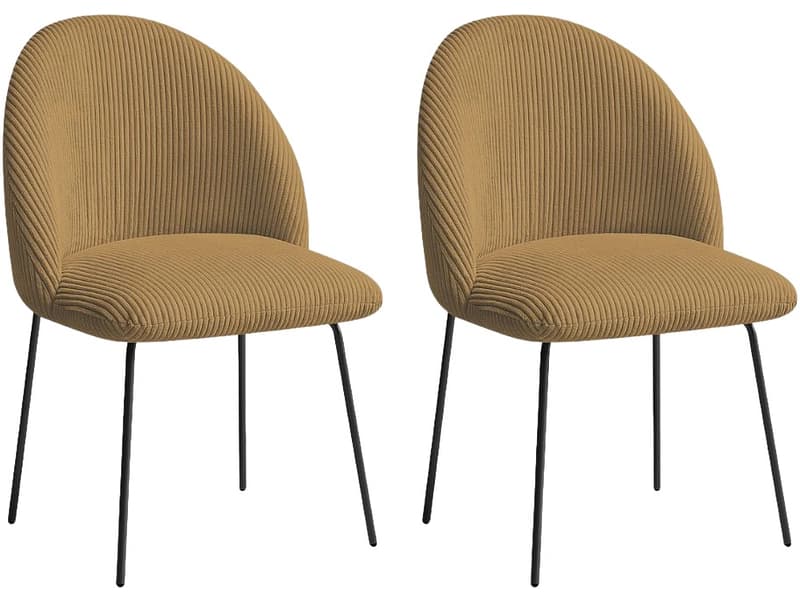 BOBOCHIC Set mit 2 Stühlen LALIE Stoff gelb