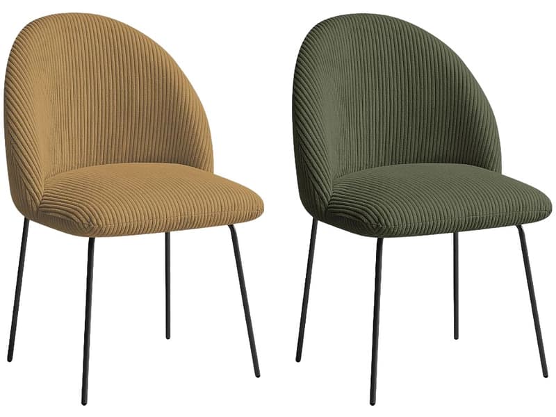 BOBOCHIC Set mit 2 Stühlen LALIE Stoff gelb