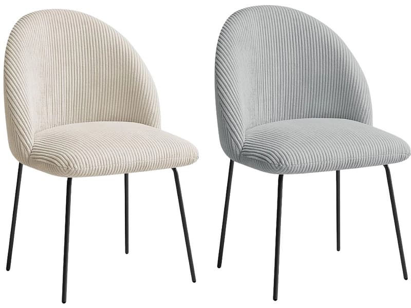BOBOCHIC Set mit 2 Stühlen LALIE Stoff beige