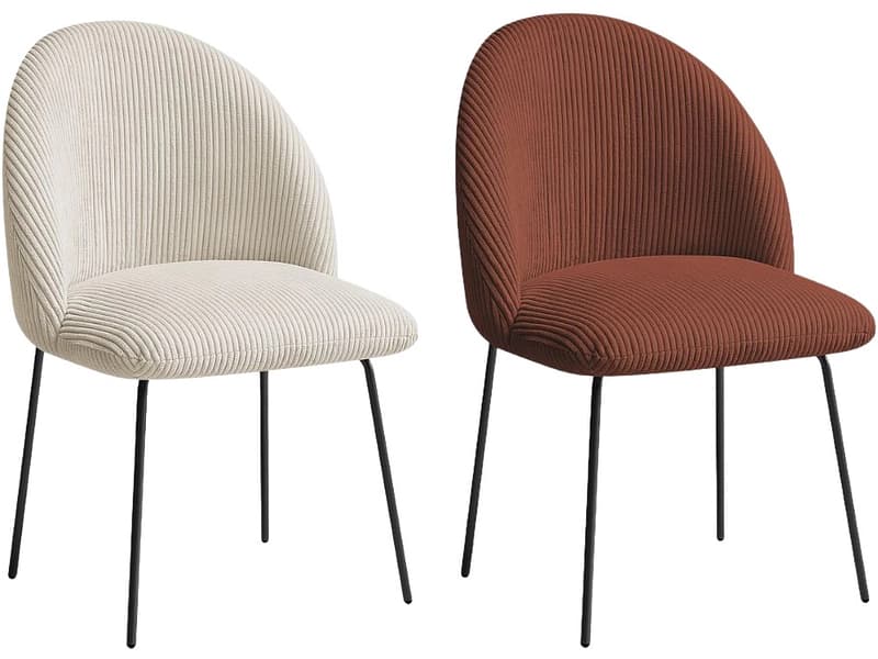 BOBOCHIC Set mit 2 Stühlen LALIE Stoff beige