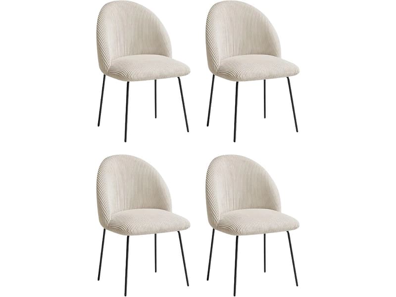 BOBOCHIC Set mit 4 Stühlen LALIE Stoff beige
