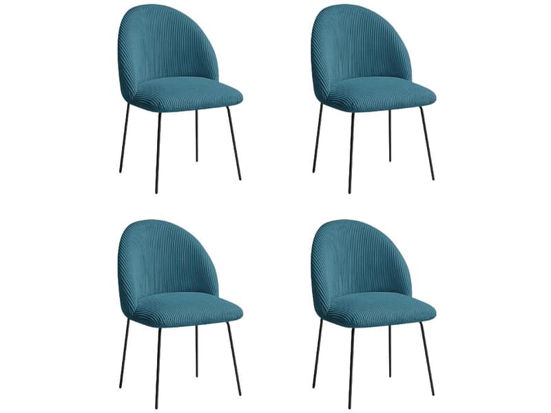 BOBOCHIC Set mit 4 Stühlen LALIE Stoff dunkelblau