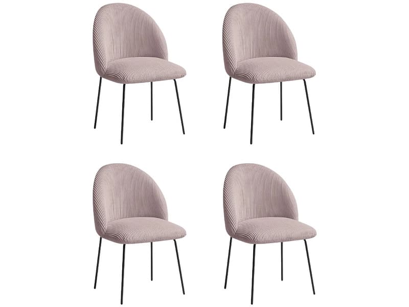 BOBOCHIC Set mit 4 Stühlen LALIE Stoff rosa