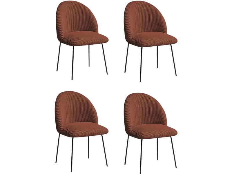 BOBOCHIC Set mit 4 Stühlen LALIE Stoff orange