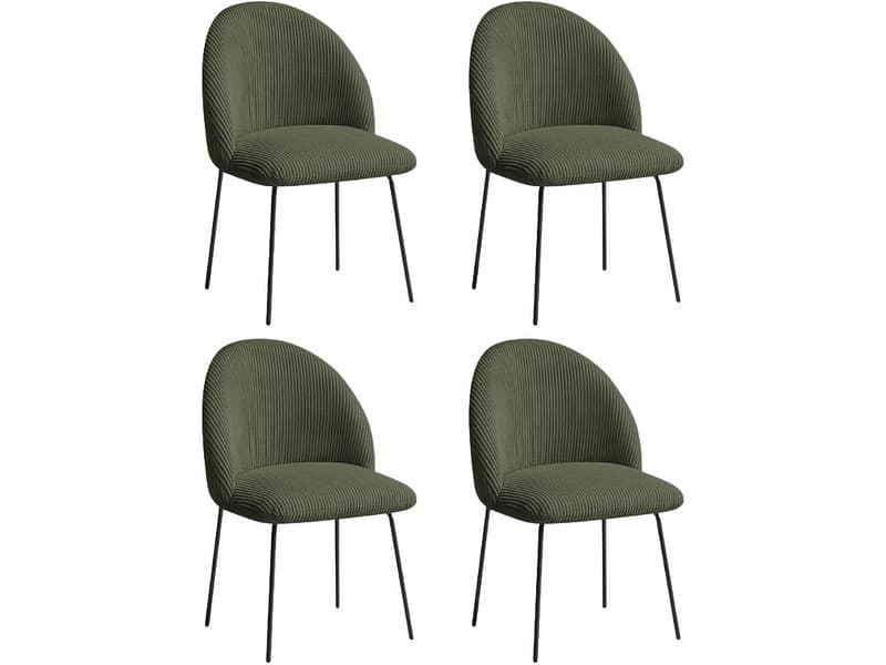 BOBOCHIC Set mit 4 Stühlen LALIE Stoff grün