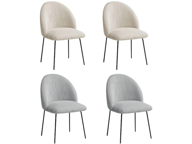 BOBOCHIC Set mit 4 Stühlen LALIE Stoff beige