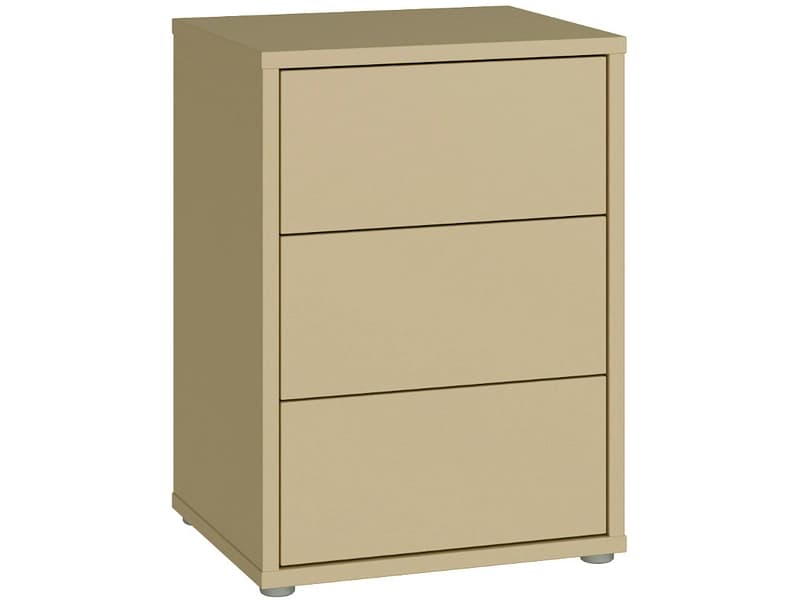 Nachttisch ALICE SPRINGS 3 Schubladen 49.8x41.5x68.7cm gelb dekor