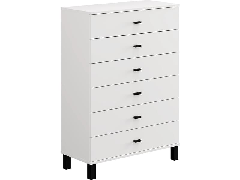 Kommode ALMOND 6 Schubladen 35x77x109.5cm weiss melamin