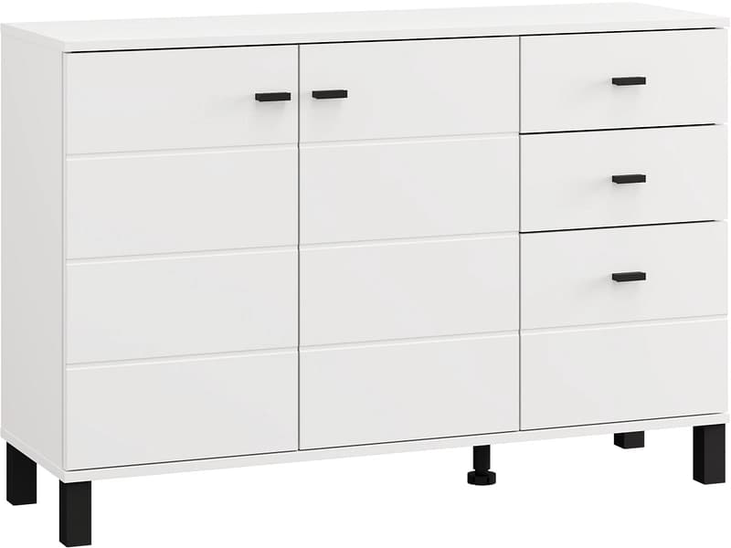 Kommode ALMOND 2 Türen 3 Schubladen 35x115.5x77.5cm weiss melamin