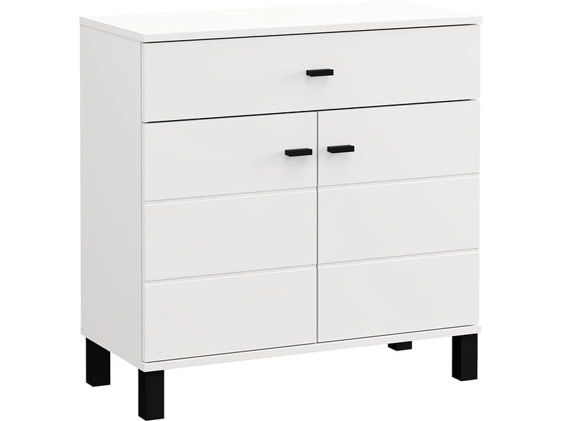 Kommode ALMOND 2 Türen 1 Schublade 35x77x77.5cm weiss melamin
