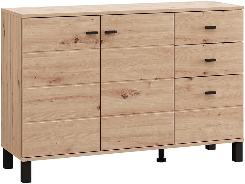 Kommode ALMOND 2 Türen 3 Schubladen 35x115.5x77.5cm artisan eiche melamin