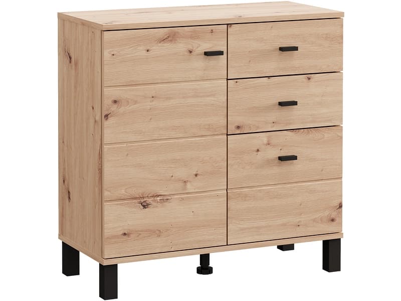 Kommode ALMOND 1 Tür 3 Schubladen 35x77x77.5cm artisan eiche melamin