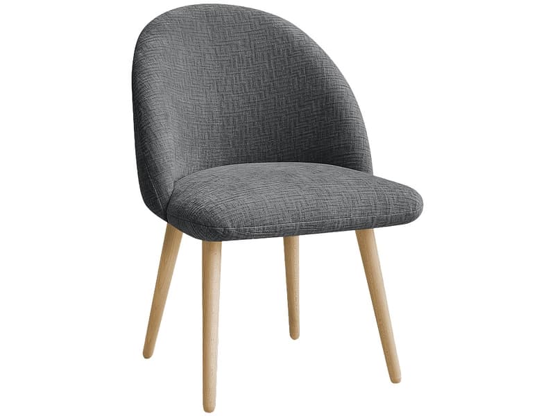 BOBOCHIC Stuhl LALIE Stoff dunkelgrau