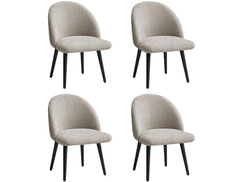 BOBOCHIC Set mit 4 Stühlen LALIE Stoff beige
