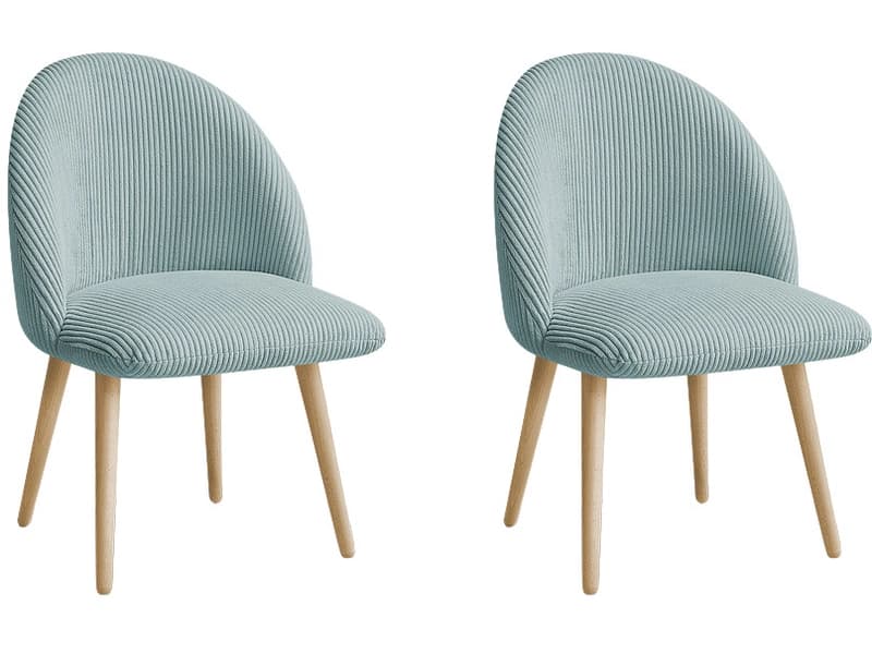 BOBOCHIC Set mit 2 Stühlen LALIE Stoff hellblau