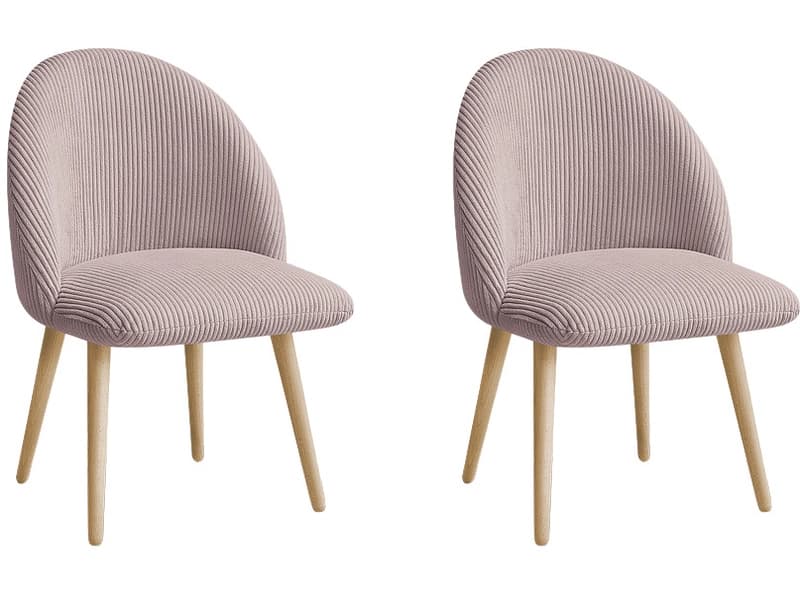 BOBOCHIC Set mit 2 Stühlen LALIE Stoff rosa