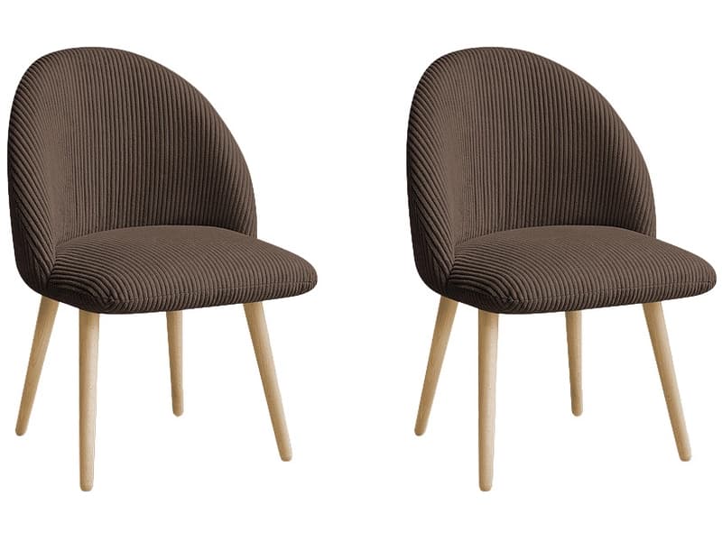BOBOCHIC Set mit 2 Stühlen LALIE Stoff rotbraun