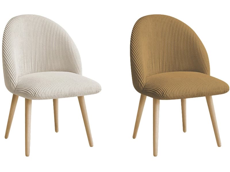 BOBOCHIC Set mit 2 Stühlen LALIE Stoff beige