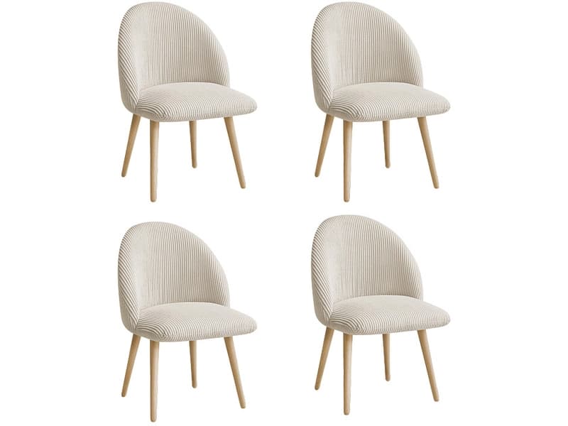 BOBOCHIC Set mit 4 Stühlen LALIE Stoff beige