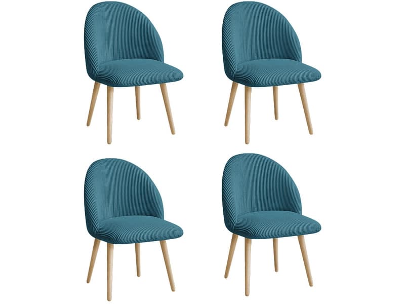 BOBOCHIC Set mit 4 Stühlen LALIE Stoff dunkelblau