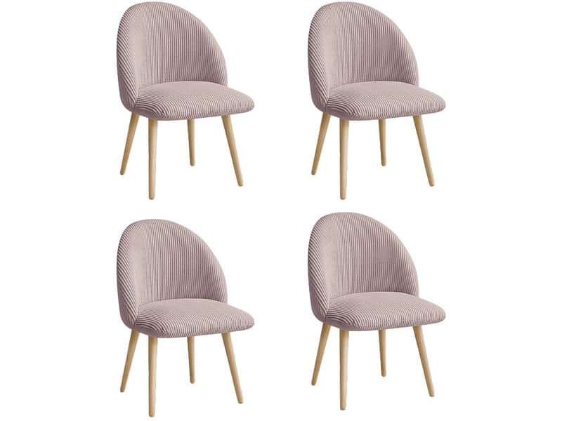 BOBOCHIC Set mit 4 Stühlen LALIE Stoff rosa