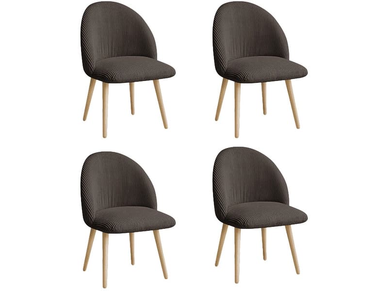 BOBOCHIC Set mit 4 Stühlen LALIE Stoff taupe