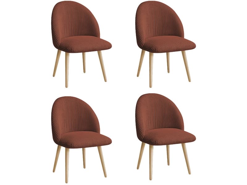 BOBOCHIC Set mit 4 Stühlen LALIE Stoff orange