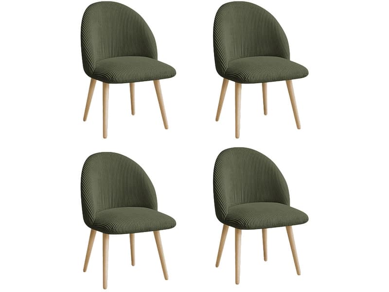 BOBOCHIC Set mit 4 Stühlen LALIE Stoff grün