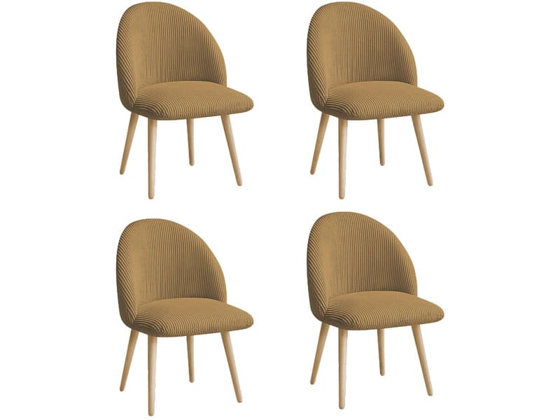 BOBOCHIC Set mit 4 Stühlen LALIE Stoff gelb