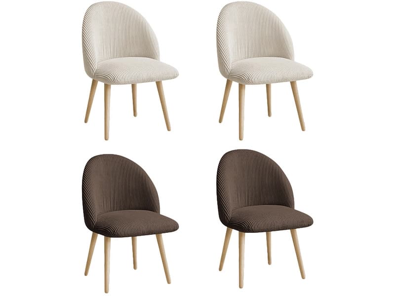 BOBOCHIC Set mit 4 Stühlen LALIE Stoff beige